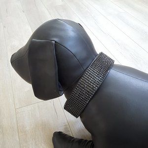 Black Diamond Crystal Dog Collar